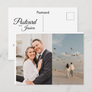 Tarjeta postal personalizada con foto y texto