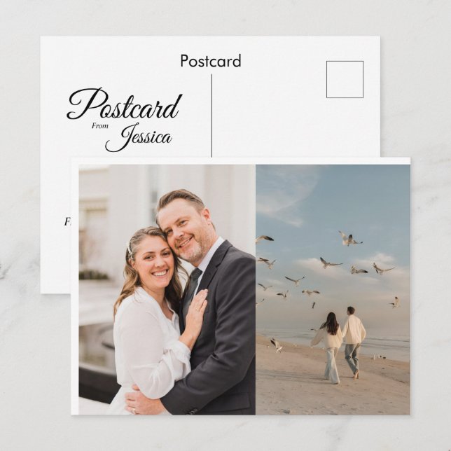 Tarjeta postal personalizada con foto y texto  (Anverso / Reverso)