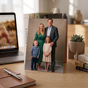 Tarjeta postal personalizada con retrato de famili