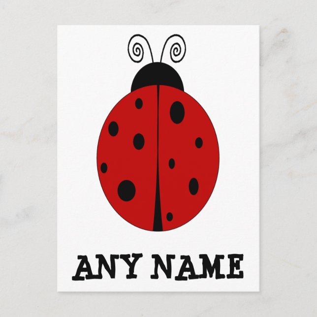 TARJETA POSTAL personalizada de diseño LADYBUG con (Anverso)