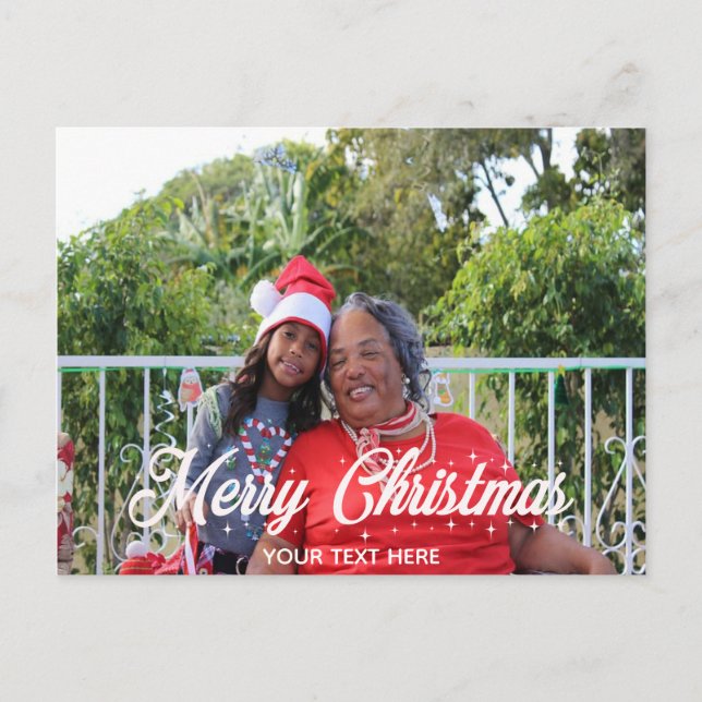 Tarjeta postal personalizada de Feliz Navidad (Anverso)