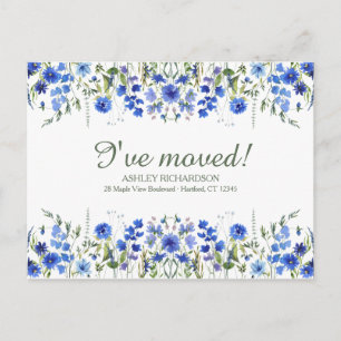Tarjeta postal personalizada de flor silvestre azu