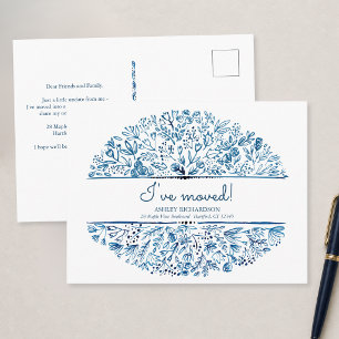 Tarjeta postal personalizada de flor silvestre azu