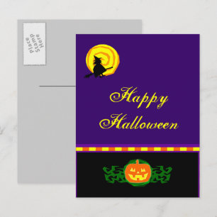 Tarjeta postal personalizada de Halloween de bruja