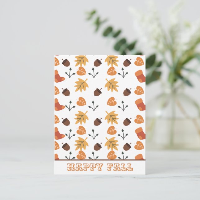 Tarjeta Postal Personalizada de Otoño (Anverso de pie)