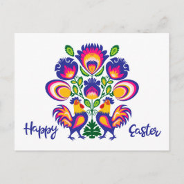 Tarjeta postal personalizada de Pascua con 2 gallo