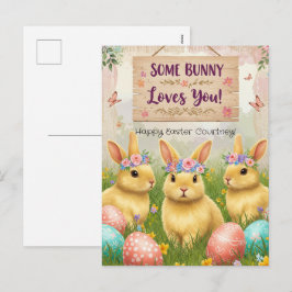 Tarjeta postal personalizada de Pascua de conejito