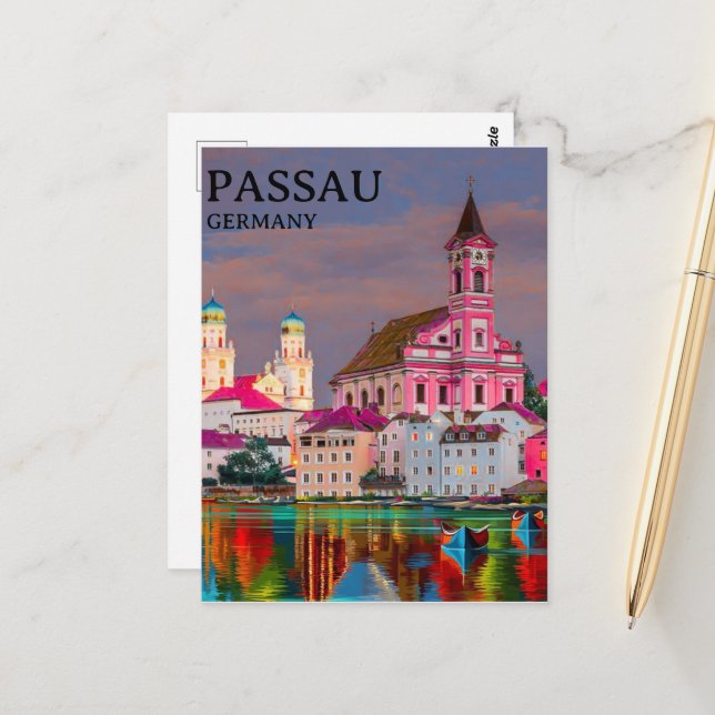 Tarjeta postal personalizada de Passau, tarjeta de (Anverso/Reverso In Situ)
