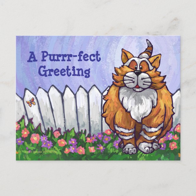 Tarjeta postal personalizada Ginger Cat (Anverso)