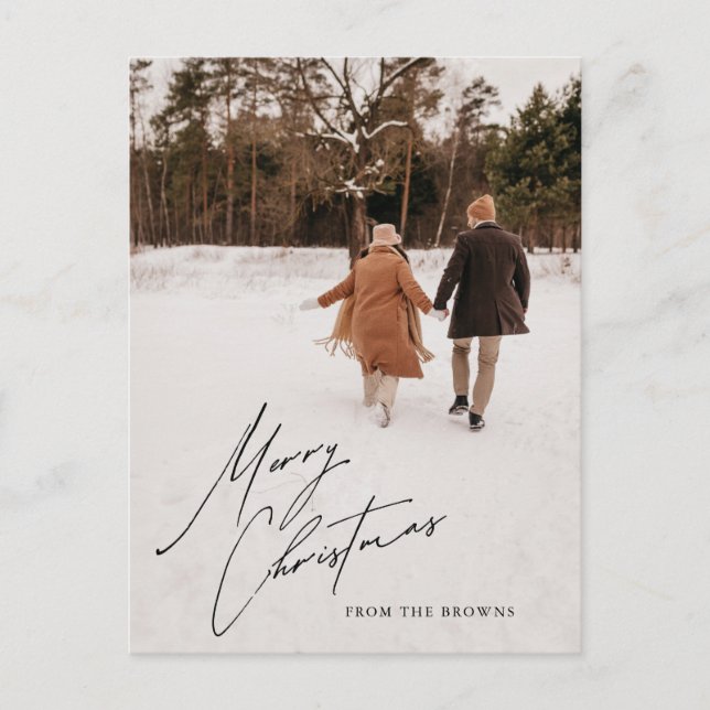 Tarjeta postal personalizada para Navidades fotogr (Anverso)