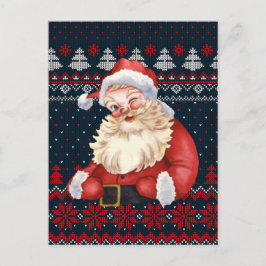 Tarjeta postal personalizada Winking Santa Claus K