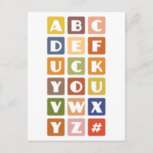 Tarjeta postal personalizado de los alfabetos trav