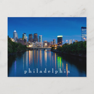 Tarjeta postal Philadelphia City at Night Souvenir
