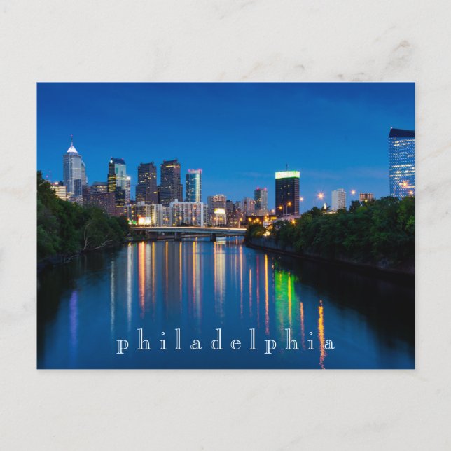 Tarjeta postal Philadelphia City at Night Souvenir (Anverso)