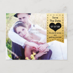 Tarjeta postal PHOTO Gold Foil & Black SAVE THE DA