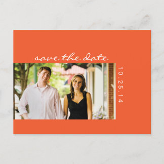 Tarjeta Postal Photo Orange Save the Date 2