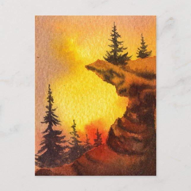 Tarjeta postal "Pines on Edge" (Anverso)