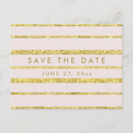 Tarjeta Postal Pink Save The Date con Efecto de Ho