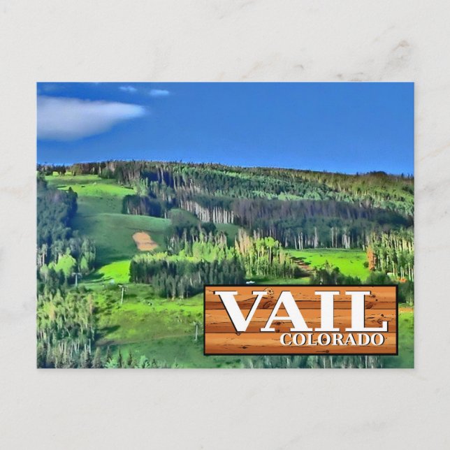 Tarjeta postal pintoresca de Vail Colorado (Anverso)
