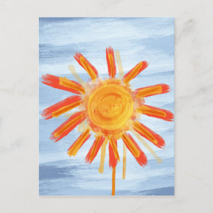 Tarjeta postal, Pintura del sol