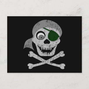 Tarjeta postal Pirata Skull & Crossbone