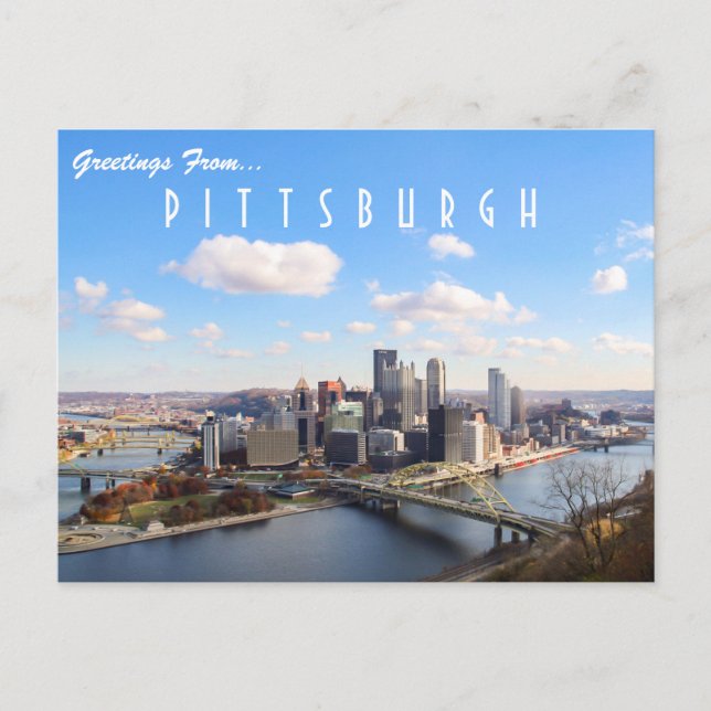 Tarjeta postal Pittsburgh Skyline (Anverso)
