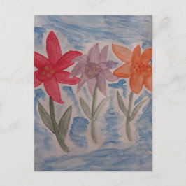 Tarjeta postal plana Lily Flowers