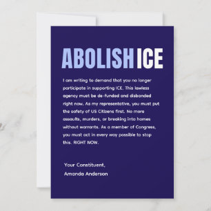 Tarjeta postal política anti ICE personalizada