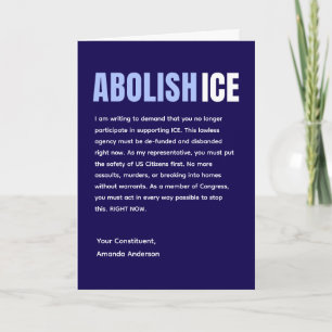 Tarjeta postal política anti ICE personalizada