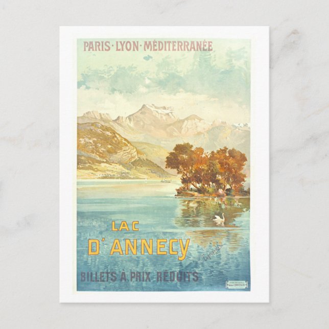 Tarjeta postal Poster Vintage PLM Railway Lac D'An (Anverso)