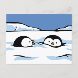 Tarjeta postal profunda de nenúfago de pingüino