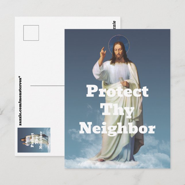 Tarjeta postal Protege a tu vecino (Anverso / Reverso)