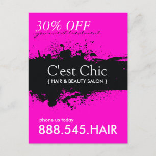 Tarjeta postal publicitaria de salón de uñas y spa