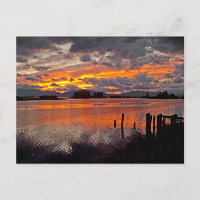 TARJETA POSTAL ~ "Puesta de sol sobre el río Clark (Anverso)