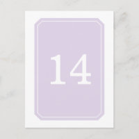 Tarjeta postal Purple Simplant Elegant Table Numbe
