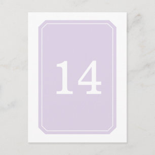 Tarjeta postal Purple Simplant Elegant Table Numbe