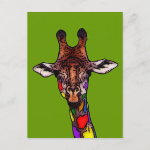 Tarjeta postal Rainbow Giraffe