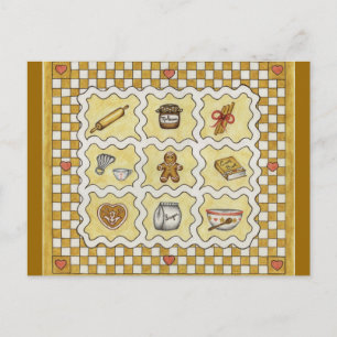 Tarjeta postal/Receta de cocina de pan de jengibre