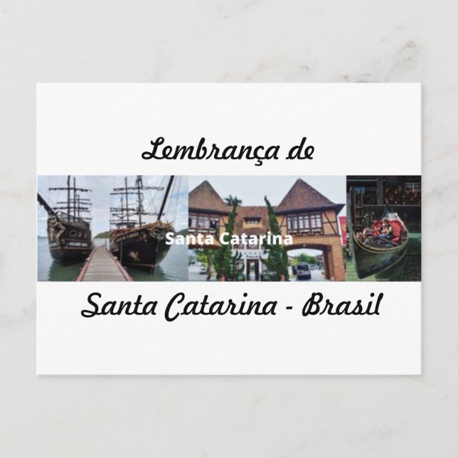 Tarjeta postal recuerdo de Santa Catarina Brasil (Anverso)