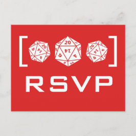Tarjeta postal Red D20 Dice Gamer RSVP