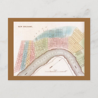 Tarjeta postal Rep Antigua Nueva Orleans mapa de L
