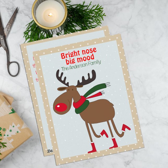 Tarjeta postal retro beige de deseo de Navidad con (Subido por el creador)