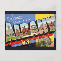 Tarjeta postal retro de Albany Nueva York