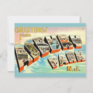 Tarjeta postal retro de Asbury Park NJ