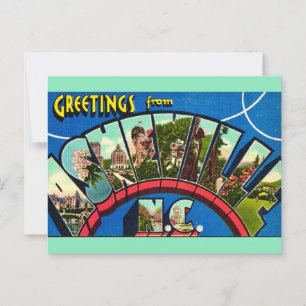 Tarjeta postal retro de Asheville NC