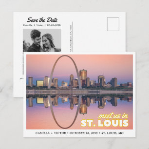 Tarjeta Postal Retro de Boda en St. Louis para Gua
