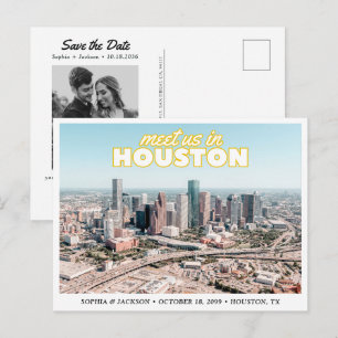 Tarjeta Postal Retro de Boda para Guardar la Fecha