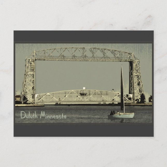 Tarjeta postal retro de Duluth Minnesota (Anverso)