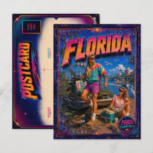 Tarjeta postal retro de Florida de los 80
