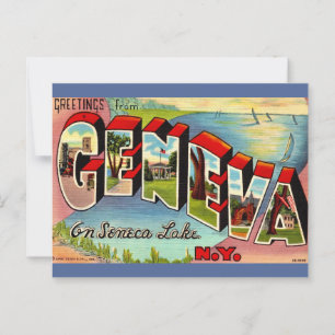 Tarjeta postal retro de Geneva Seneca Lake NY
